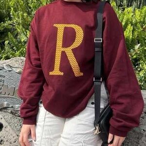 Harry Potter Ronald Weasley Maroon Sweatshirt with Gold Letter R